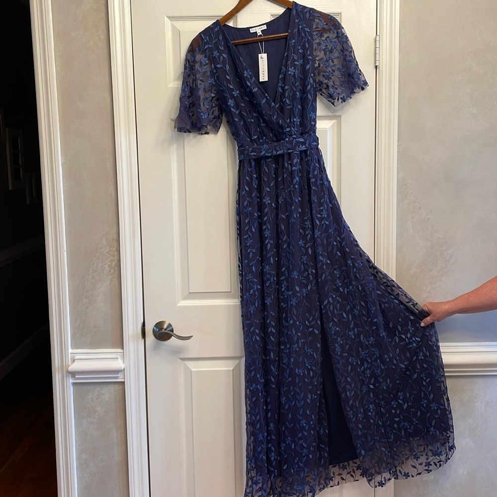 Baltic Born maxi Dress XL. Marseille Embossed Maxi Dress | Blue